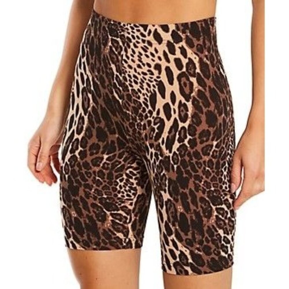 Hue Wavy Leopard Cotton Bike Shorts Essentials Leopard Print Size Small